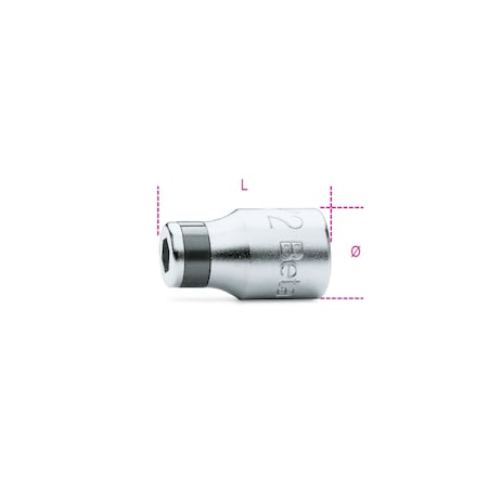 Beta 1/4" Drive, SAE Socket, 4, 6 Points, Socket Holder, 1/4" 008950000